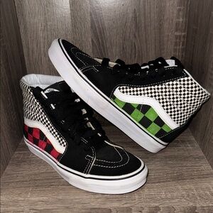 Vans Women’s High-Top Sneakers - Black, Red, Green